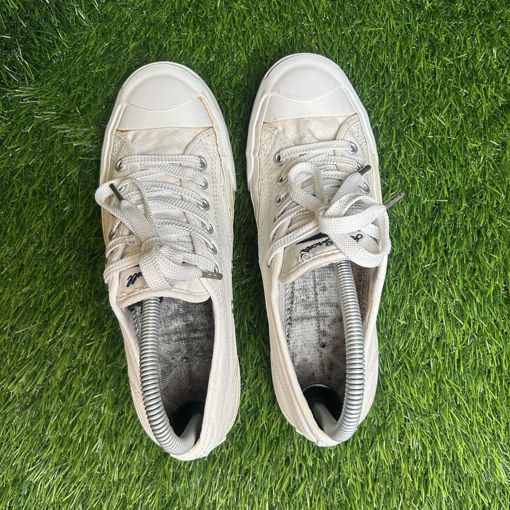 Vintage Converse Jack Purcell Sneakers Off White Canvas 1Q698 Womens 7 Mens 5.5 - Picture 7 of 8